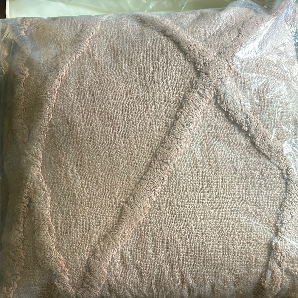 18” x 18” Distressed Blush Textured Throw Pillow by Mina Victory